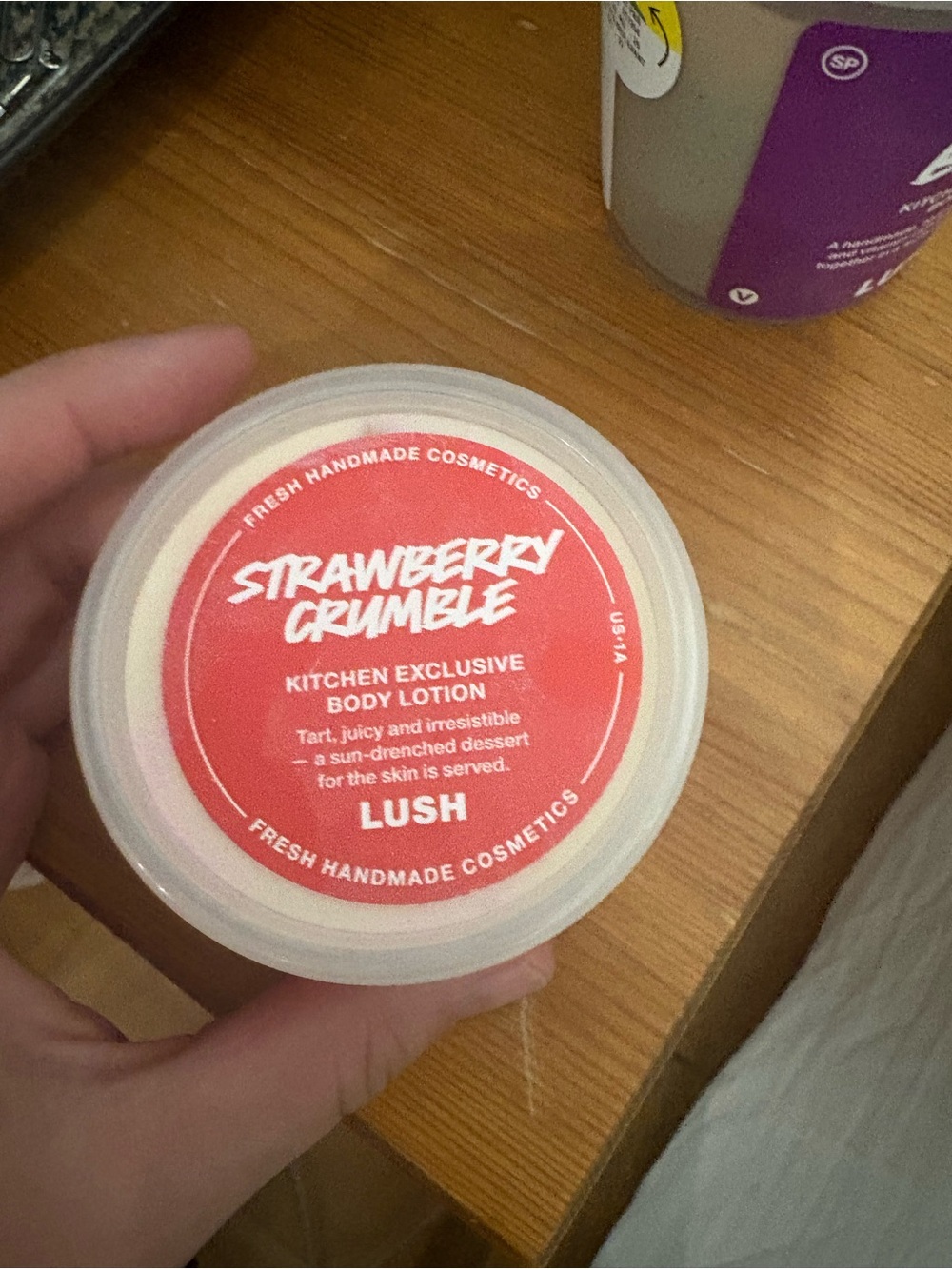 Lush Strawberry Crumble Body Lotion - Red and White Packaging